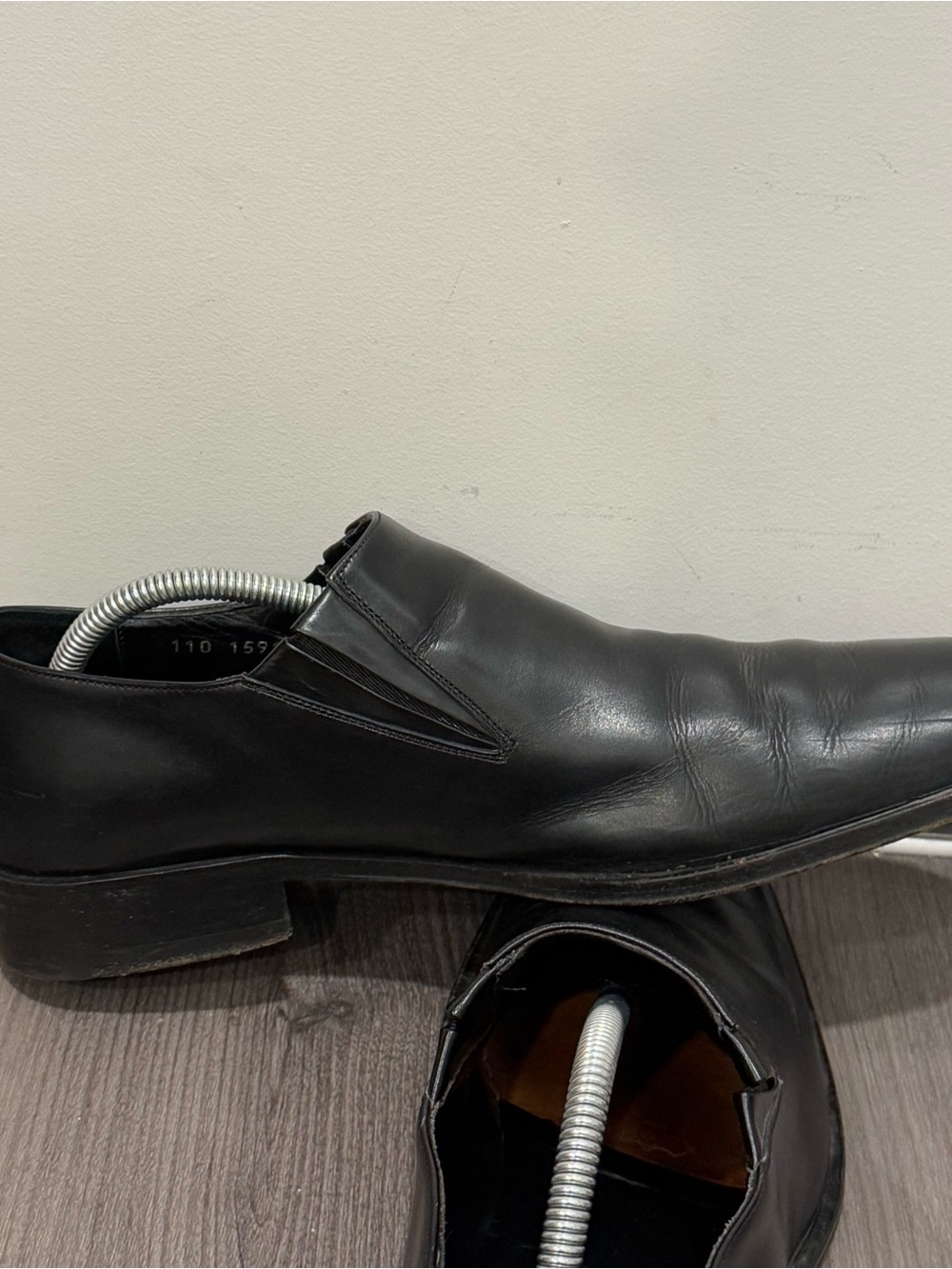 Gucci Men's Black Leather Plain Toe Derby size 43 eu men’s us 10 E Italy RARE - Picture 9 of 16